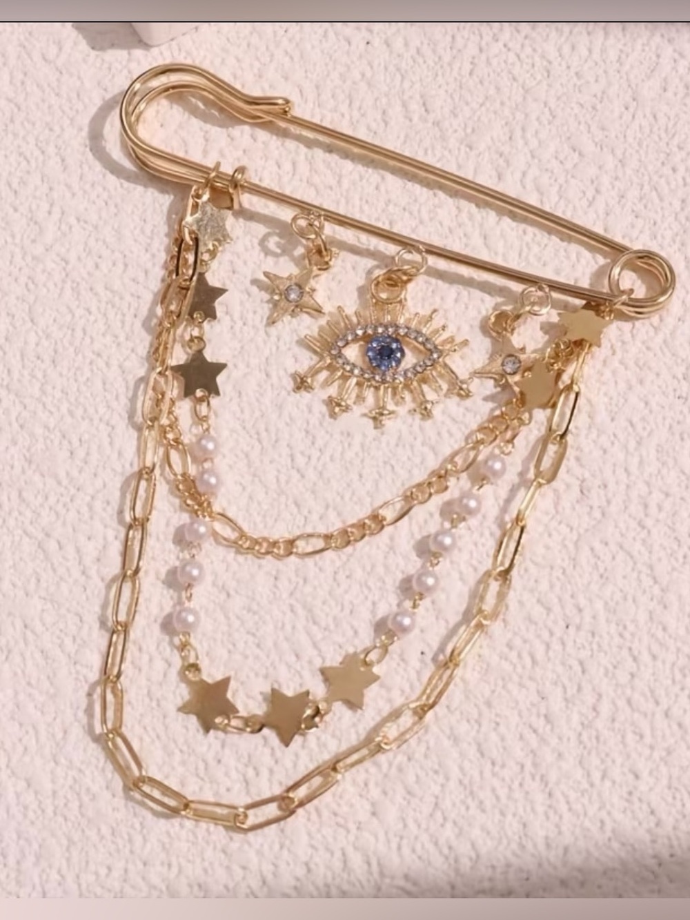 NEW! Vintage Evil Eye Layered Pin. Eye Brooch. Gaze Luxury Accessory 🧿 (A0-28)